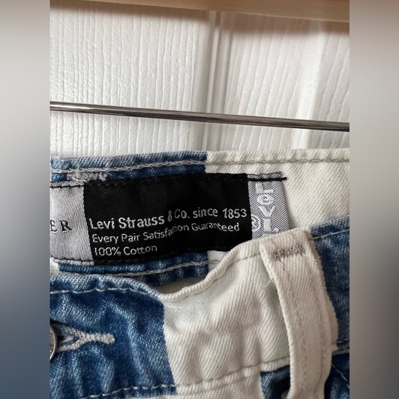 Vintage 90s Levi’s Silver Tab Carpenter Shorts Striped - Picture 4 of 6